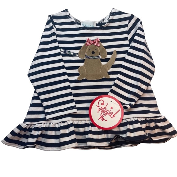 Funtasia Too Other - NWT Funtasia Too Long Sleeve Stripe Puppy Dog Swing Tunic Top 24m